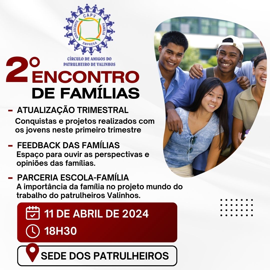 Read more about the article Patrulheiros convoca as famílias dos jovens para o 2º encontro de interação