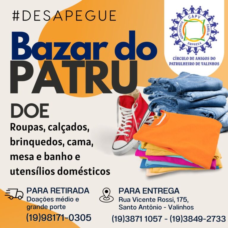 Read more about the article Patrulheiro lança campanha para doação de peças para o Bazar