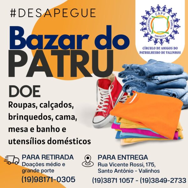 Read more about the article Patrulheiro lança campanha para doação de peças para o Bazar